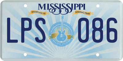 MS license plate LPS086