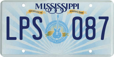 MS license plate LPS087