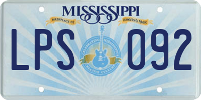 MS license plate LPS092