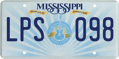 MS license plate LPS098