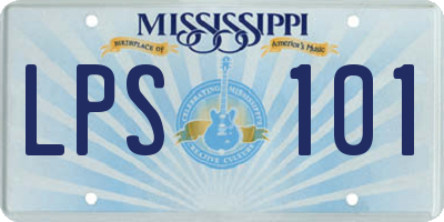 MS license plate LPS101