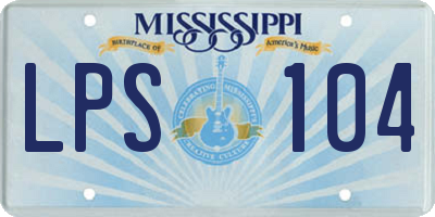 MS license plate LPS104
