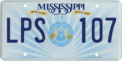 MS license plate LPS107