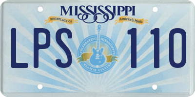 MS license plate LPS110