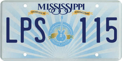 MS license plate LPS115