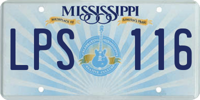 MS license plate LPS116
