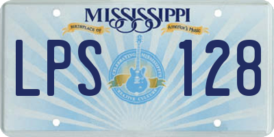 MS license plate LPS128
