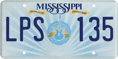 MS license plate LPS135