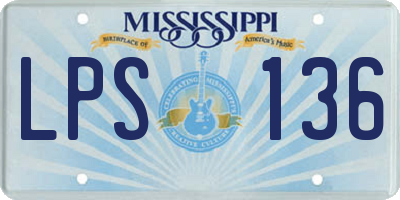 MS license plate LPS136