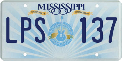 MS license plate LPS137