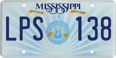 MS license plate LPS138