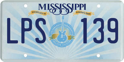 MS license plate LPS139