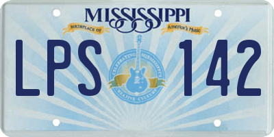 MS license plate LPS142