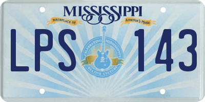 MS license plate LPS143