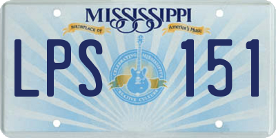 MS license plate LPS151