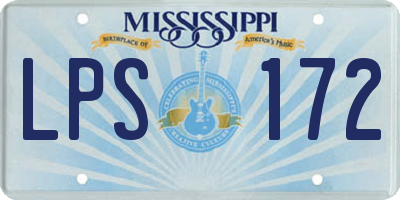 MS license plate LPS172