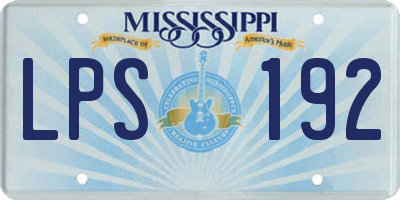 MS license plate LPS192