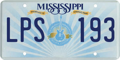 MS license plate LPS193