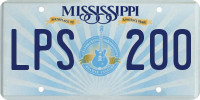 MS license plate LPS200