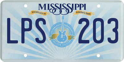 MS license plate LPS203