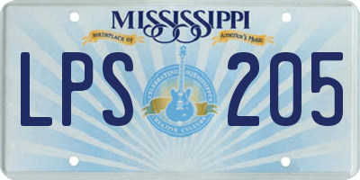 MS license plate LPS205