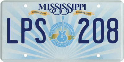 MS license plate LPS208