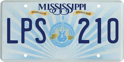 MS license plate LPS210