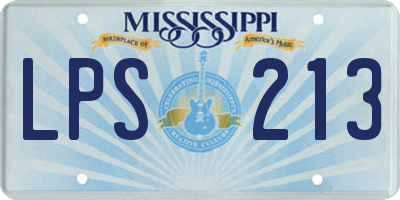 MS license plate LPS213
