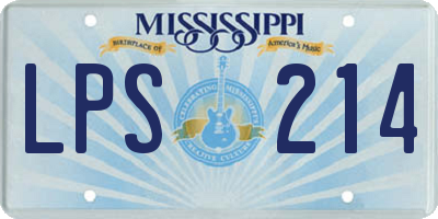 MS license plate LPS214