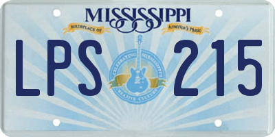 MS license plate LPS215