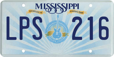 MS license plate LPS216