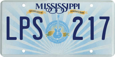 MS license plate LPS217
