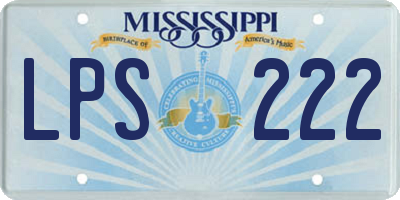 MS license plate LPS222