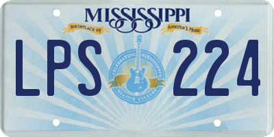 MS license plate LPS224