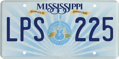 MS license plate LPS225