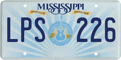 MS license plate LPS226