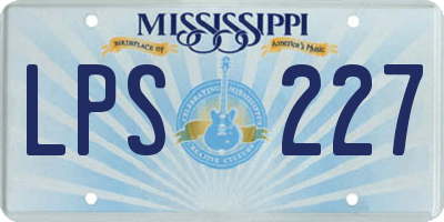 MS license plate LPS227