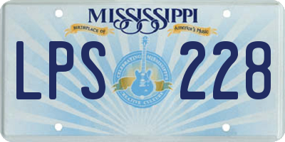 MS license plate LPS228