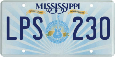 MS license plate LPS230