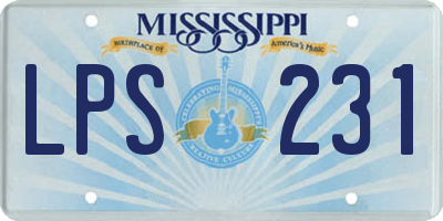 MS license plate LPS231