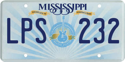 MS license plate LPS232