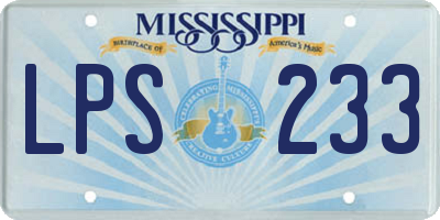 MS license plate LPS233