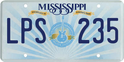 MS license plate LPS235