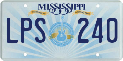 MS license plate LPS240