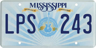 MS license plate LPS243