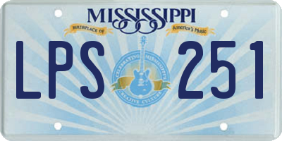 MS license plate LPS251