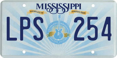MS license plate LPS254