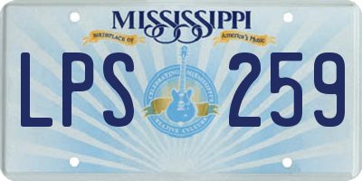 MS license plate LPS259