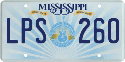 MS license plate LPS260