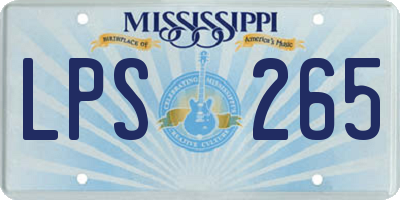 MS license plate LPS265